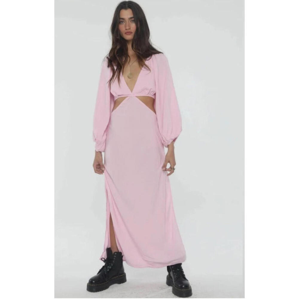 JEN'S PIRATE BOOTY Dress Rio Sonora Baby Pink cut outs size L NWT $231msrp - Picture 1 of 10